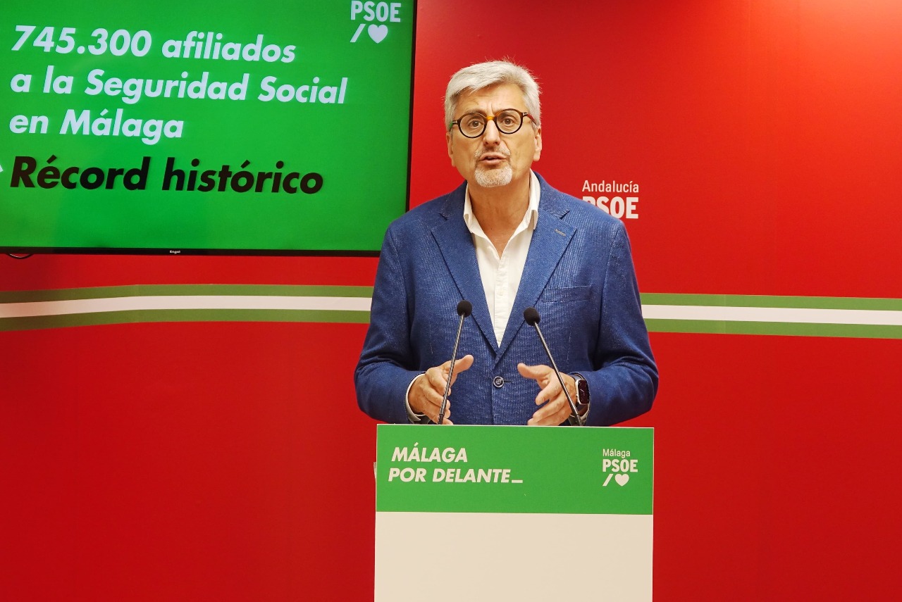 El PSOE destaca que en Málaga la afiliación ha crecido un 25% y el paro ha bajado un 26% desde que gobierna Pedro Sánchez